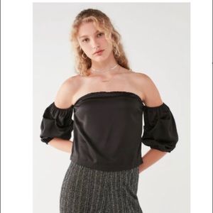 Off the Shoulder Satin Top